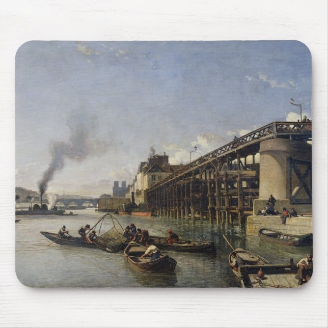 View of Paris, the Seine or l'Estacade, 1853 Mouse Mat (Front)