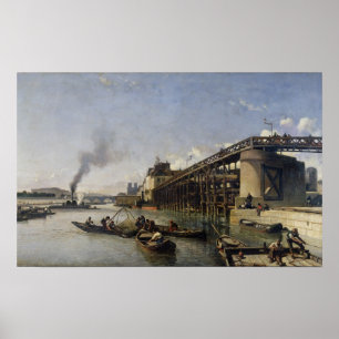 View of Paris, the Seine or l'Estacade, 1853 Poster