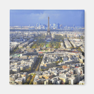 View of Paris with Eiffel Tower and La Defence Magnet