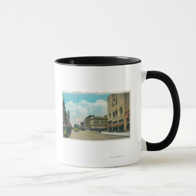 View of Park Street, Street CarAlameda, CA Mug (Right)
