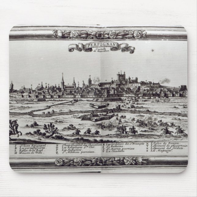 View of Perpignan, southern France, c.1645 Mouse Mat (Front)