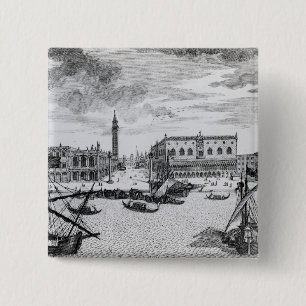 View of Piazza San Marco from the Bacino, Venice 15 Cm Square Badge