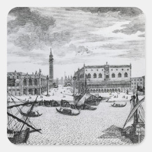 View of Piazza San Marco from the Bacino, Venice Square Sticker