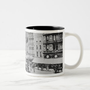 View of Piccadilly Circus, c. 1900 Two-Tone Coffee Mug
