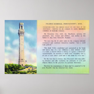 View of Pilgrim Memorial and Brief Information Poster