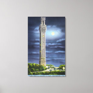 View of Pilgrim Memorial at Night Canvas Print