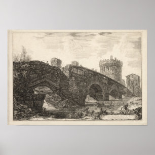 View of Ponte Lugano on the Anio,  Piranesi  Poster