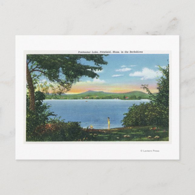 View of Pontoosuc Lake Postcard (Front)