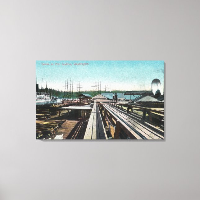 View of Port Ludlow DocksPort Ludlow, WA Canvas Print (Front)