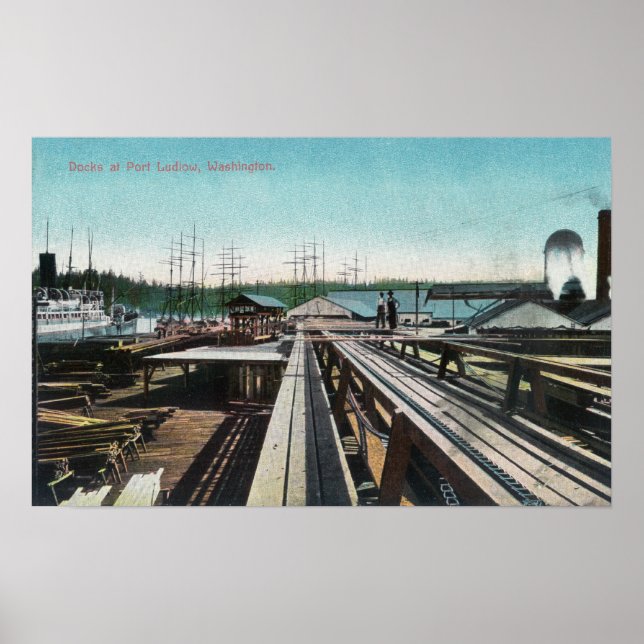 View of Port Ludlow DocksPort Ludlow, WA Poster (Front)