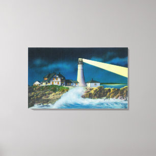 View of Portland Head Lighthouse on Casco Bay Canvas Print