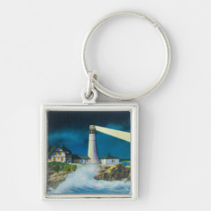 View of Portland Head Lighthouse on Casco Bay Key Ring