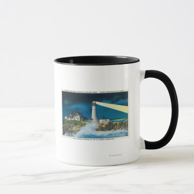 View of Portland Head Lighthouse on Casco Bay Mug (Right)