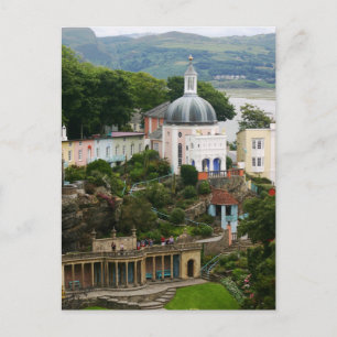 View of Portmeirion Estuary Gwynedd, North Wales Postcard