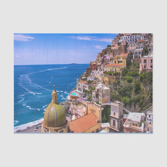 View Of Positano, Italy Decoupage Tissue Paper (Front)