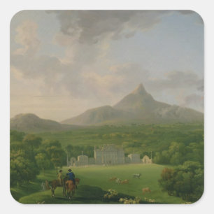 View of Powerscourt, County Wicklow, c.1760-2 (oil Square Sticker