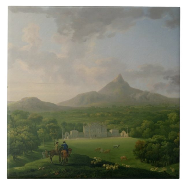 View of Powerscourt, County Wicklow, c.1760-2 (oil Tile (Front)
