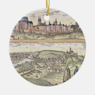 View of Prague showing (above) the Imperial Palace Ceramic Tree Decoration