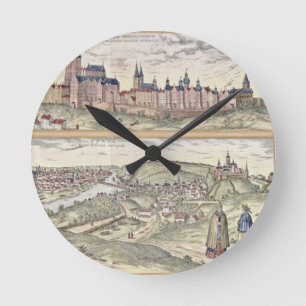 View of Prague showing (above) the Imperial Palace Round Clock