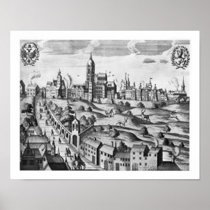View of Prague showing the Imperial Palace and the Poster