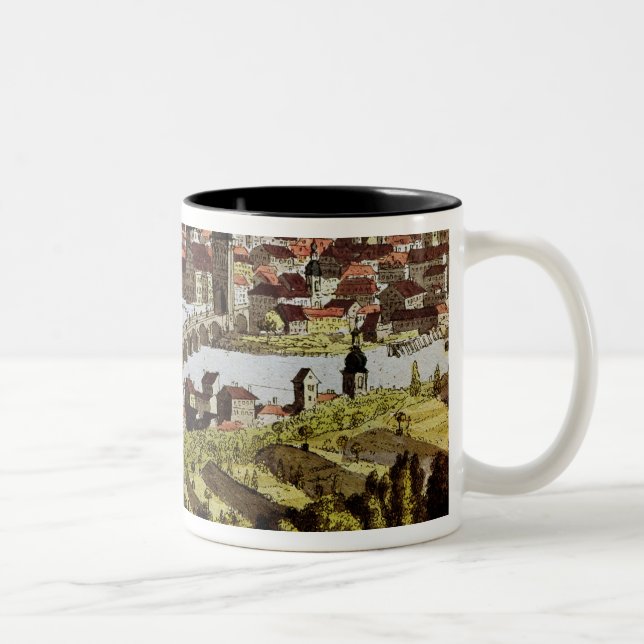 View of Prague Two-Tone Coffee Mug (Right)