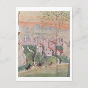 View of Prato City, detail from the Crucifixion, f Postcard