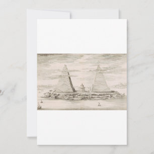 View of pyramids near the tomb of Egyptian Kings Invitation