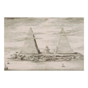 View of pyramids near the tomb of Egyptian Kings Poster