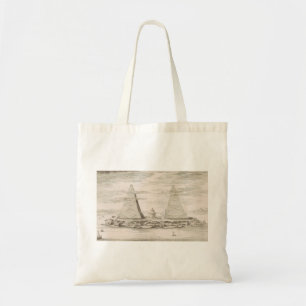 View of pyramids near the tomb of Egyptian Kings Tote Bag