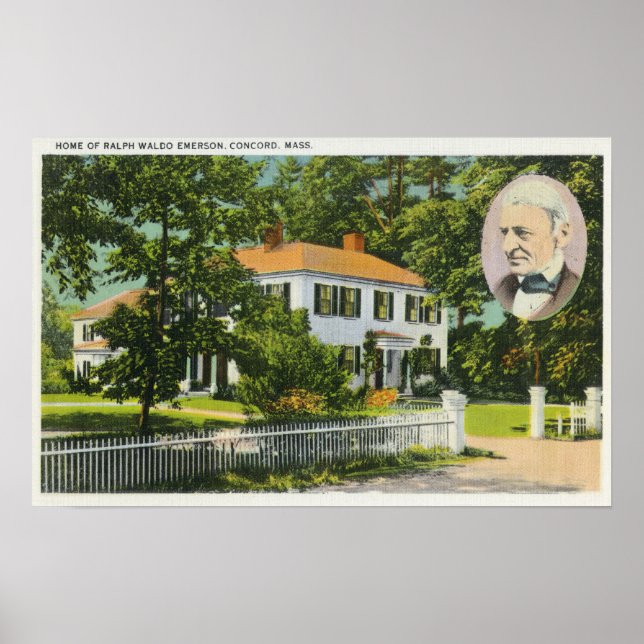 View of Ralph Waldo Emerson House Poster (Front)