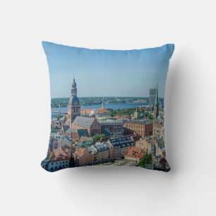 View of Riga city center from above Cushion