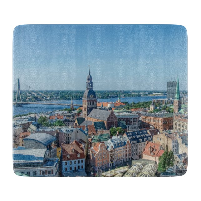 View of Riga city center from above Cutting Board (Front)
