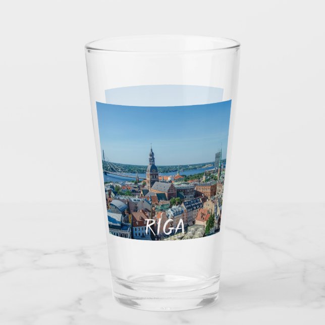 View of Riga city centre from above Glass (Front)