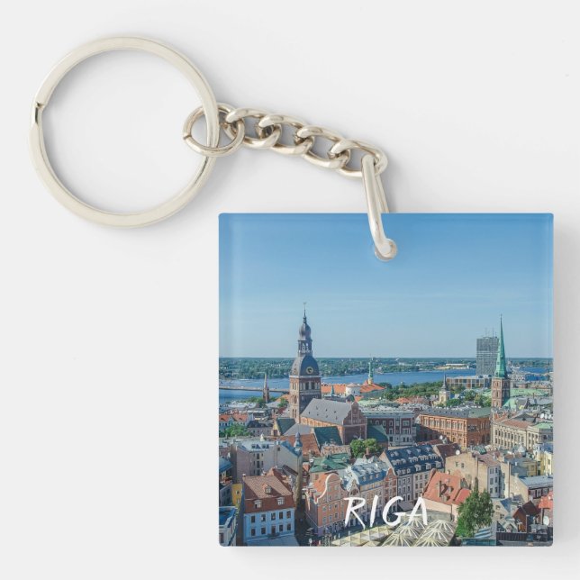 View of Riga city centre from above Key Ring (Front)