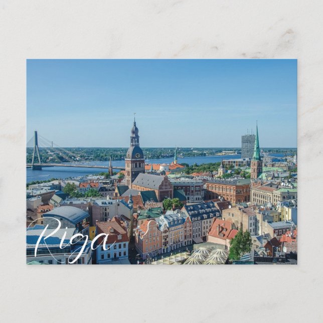 View of Riga city centre from above Postcard (Front)