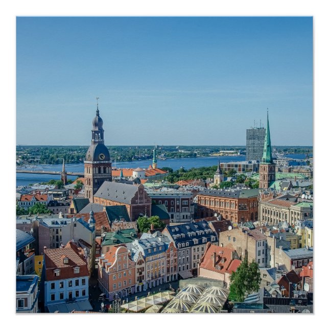 View of Riga city centre from above Poster (Front)