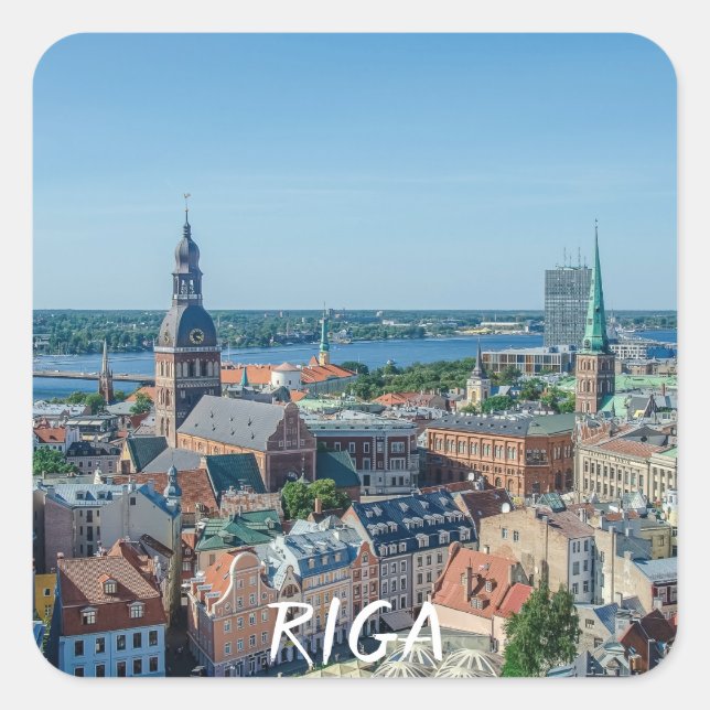 View of Riga city centre from above Square Sticker (Front)