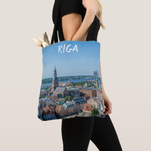 View of Riga city centre from above Tote Bag