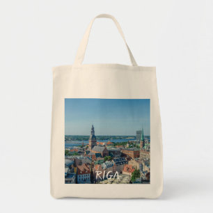View of Riga city centre from above Tote Bag