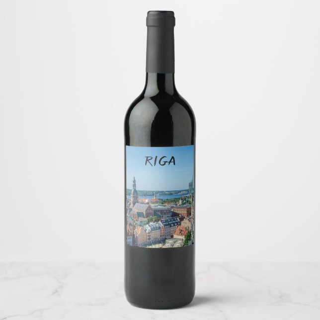 View of Riga city centre from above Wine Label (Front)