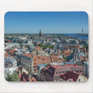 View of Riga old town from above Mouse Mat