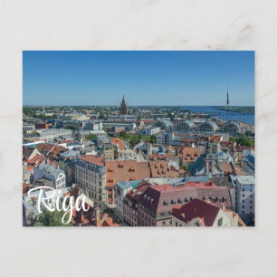View of Riga old town from above Postcard