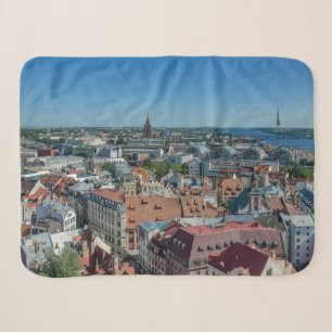 View of Riga old town from above Sherpa Blanket