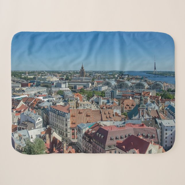 View of Riga old town from above Sherpa Blanket (Front (Horizontal))