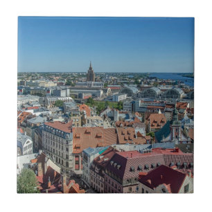 View of Riga old town from above Tile