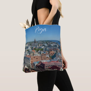 View of Riga old town from above Tote Bag