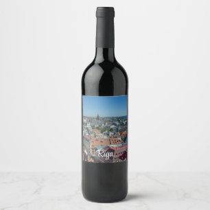 View of Riga old town from above Wine Label