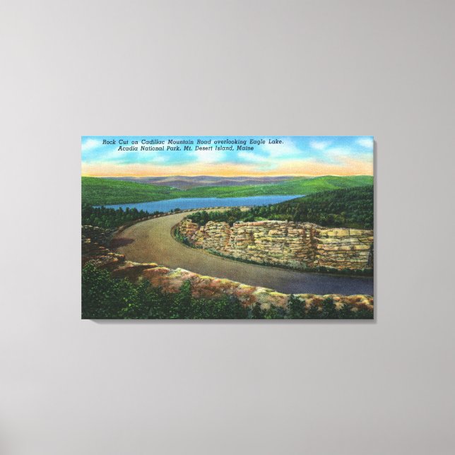 View of Rock Cut on Cadillac Mt Viewing Eagle Canvas Print (Front)