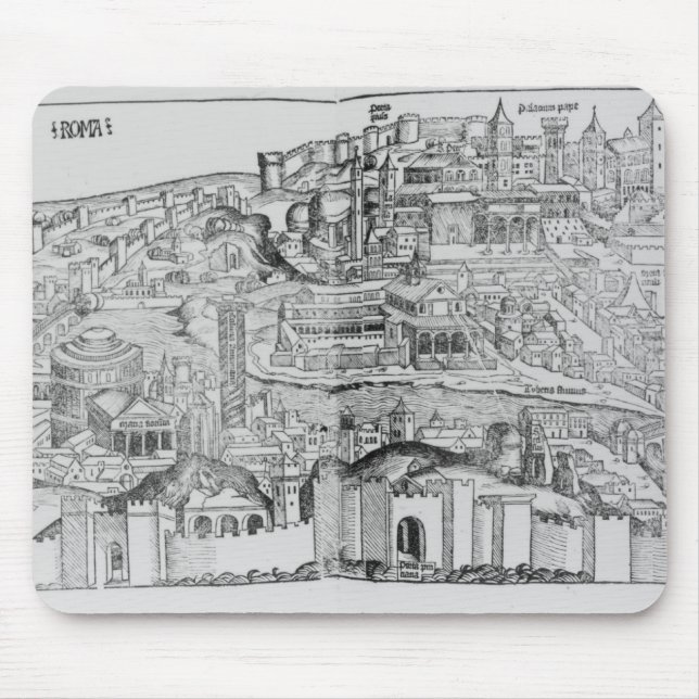 View of Rome, 1493 Mouse Mat (Front)