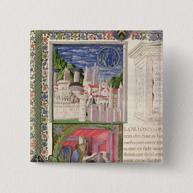 View of Rome as the City of God 15 Cm Square Badge (Front)